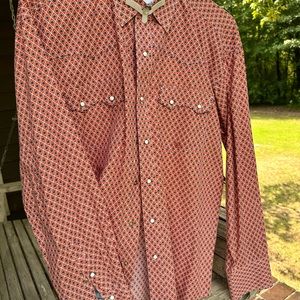 Roper Pearl Snap Button-down Shirt, L